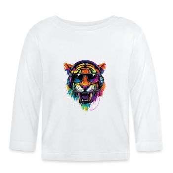 Säbelzahntiger Smilodon Raubkatze Säbelzahn Tiger - Baby Bio-Langarmshirt - Weiß - Vorne