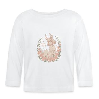 Gentle Spirit Tendre Anime Faon Girl - T-shirt manches longues bio Bébé - blanc - Devant