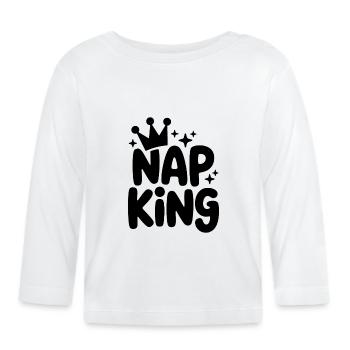 Nap King: royal rest - Organic Baby Long Sleeve T-Shirt - white - Front