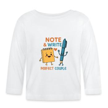 Note & Write Perfect Couple - Baby Bio-Langarmshirt - Weiß - Vorne