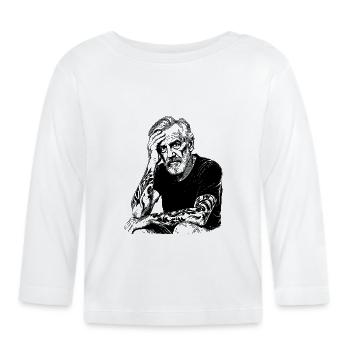 Homme tatoué au portrait - T-shirt manches longues bio Bébé - blanc - Devant