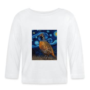 Caille Van Gogh - T-shirt manches longues bio Bébé - blanc - Devant
