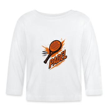 Padel-Racket – Padeliste - Baby Bio-Langarmshirt - Weiß - Vorne