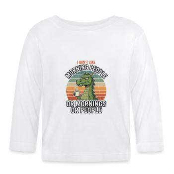 Dragon Coffee Gift for Morning Grouch Humor - Organic Baby Long Sleeve T-Shirt - white - Front