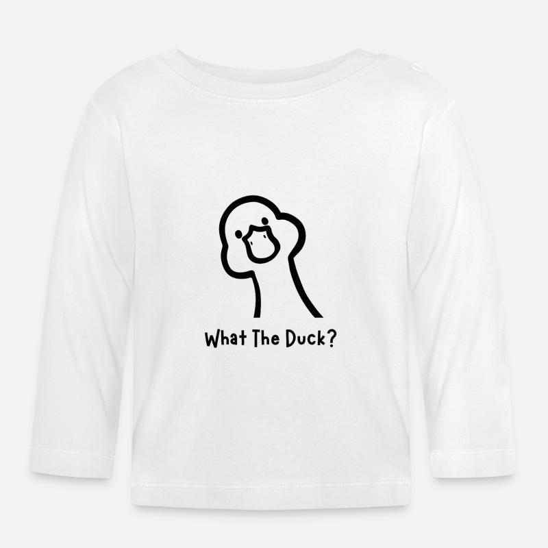 C’est quoi ce canard ? Drôle de design de canard - T-shirt manches longues bio Bébé - blanc