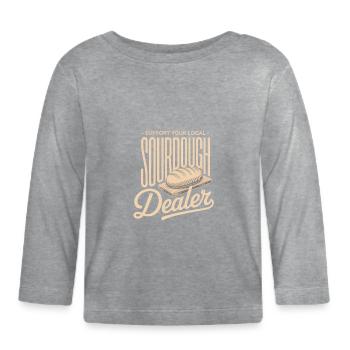 Marchand local de levain - T-shirt manches longues bio Bébé - gris chiné - Devant