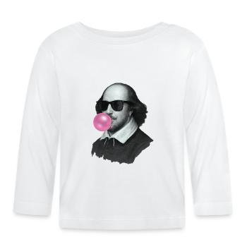 William Shakespeare avec du chewing-gum et des lunettes de soleil - T-shirt manches longues bio Bébé - blanc - Devant