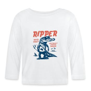Ripper Surfer Croc Gold Coast Australia - Organic Baby Long Sleeve T-Shirt - white - Front