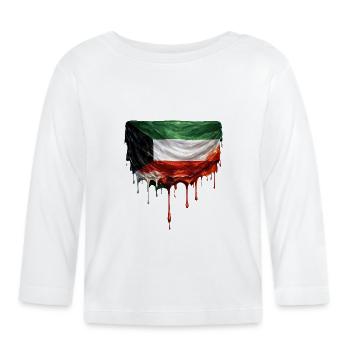 Art dégoulinant du drapeau du Koweït - T-shirt manches longues bio Bébé - blanc - Devant