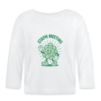 Critique de Staph | Humour en microbiologie - T-shirt manches longues bio Bébé - blanc - Devant