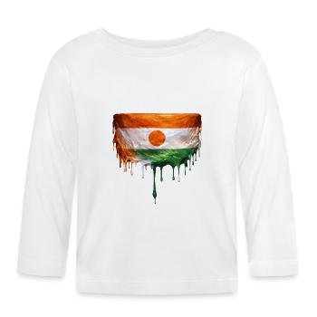 Art de la chute du drapeau du Niger - T-shirt manches longues bio Bébé - blanc - Devant