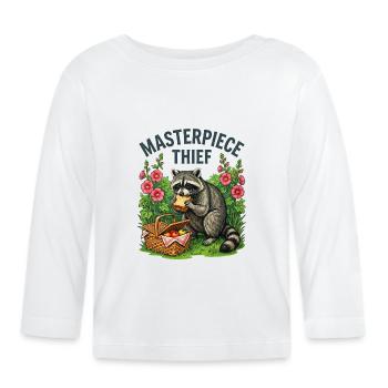 Voleur pique-de ratons laveurs - T-shirt manches longues bio Bébé - blanc - Devant