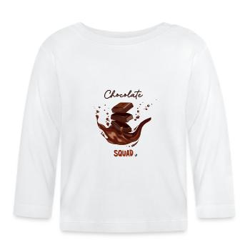 Morceaux de chocolat et Abbi au chocolat fondu - T-shirt manches longues bio Bébé - blanc - Devant