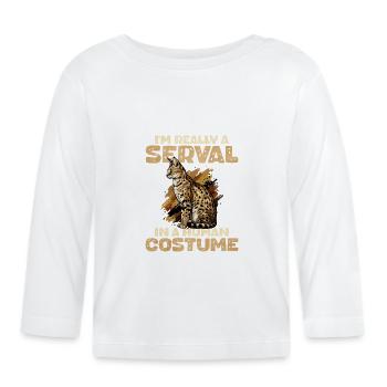 Serval im Menschenkostüm - Baby Bio-Langarmshirt - Weiß - Vorne