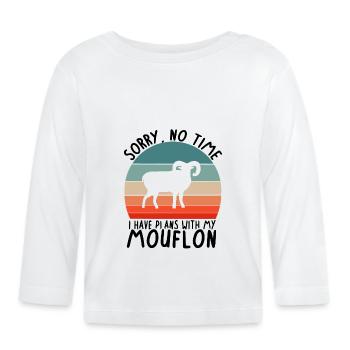 No Time Plans with Mufflon Horns Kids Animal Forest - Organic Baby Long Sleeve T-Shirt - white - Front