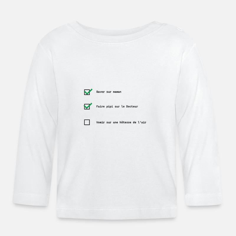 Check list bébé - T-shirt manches longues bio Bébé - blanc