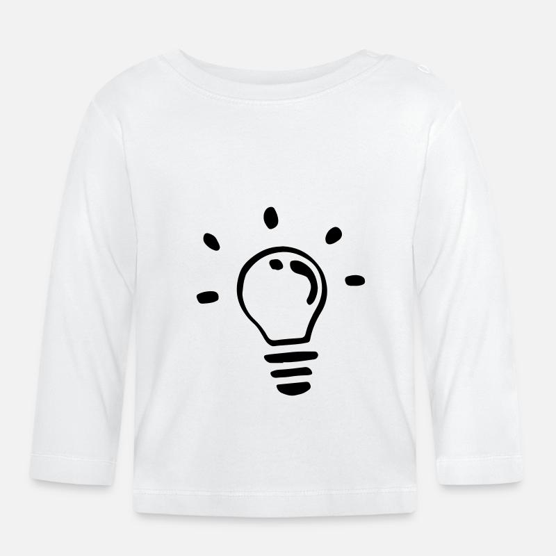 Einzelne Glühbirne / single light bulb - Baby Bio-Langarmshirt - Weiß