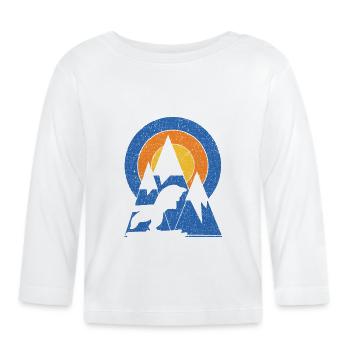 Retro Diamond Peak Ski White Fox - Organic Baby Long Sleeve T-Shirt - white - Front
