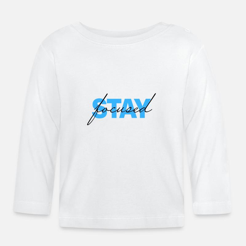 restez concentré - T-shirt manches longues bio Bébé - blanc