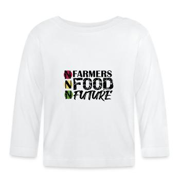 No Farmers no Food no Future Bauernprotest Spruch - Baby Bio-Langarmshirt - Weiß - Vorne