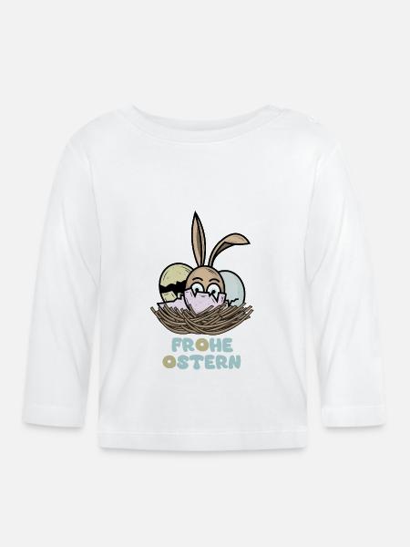 Joyeuses Pâques - T-shirt manches longues bio Bébé - blanc