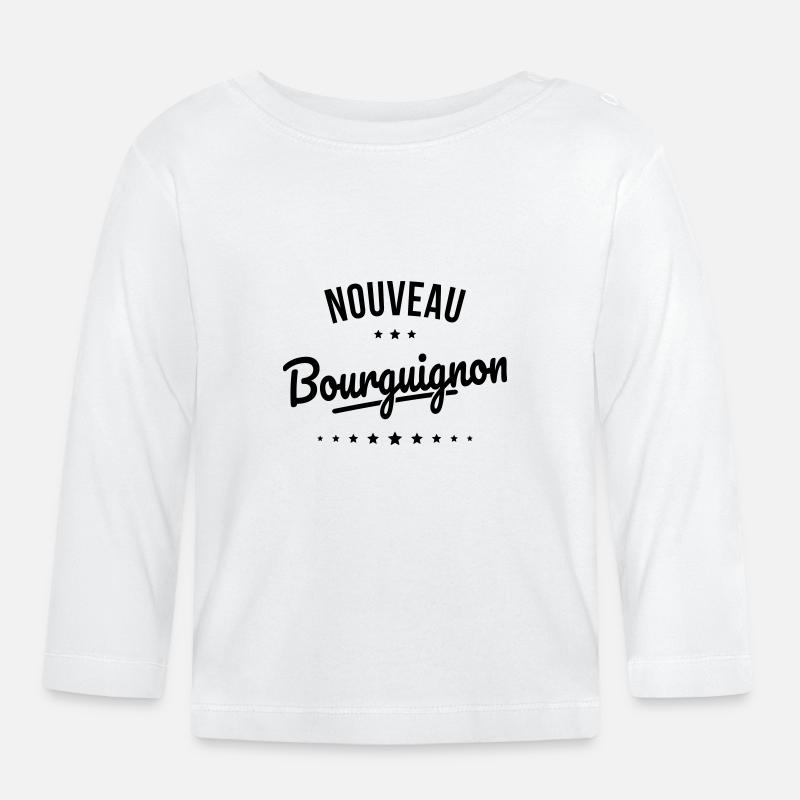 Nouveau Bourguignon - Idée cadeau bébé - T-shirt manches longues bio Bébé - blanc