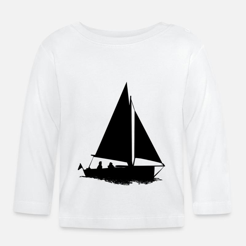 bateau à voile - T-shirt manches longues bio Bébé - blanc