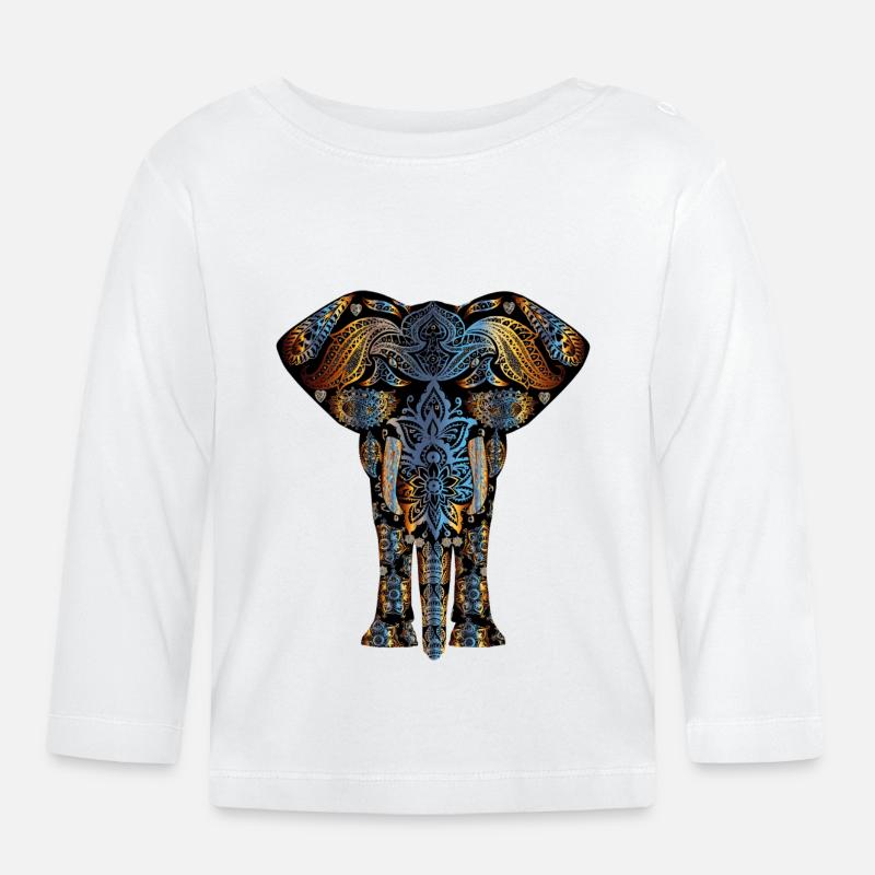 éléphant - T-shirt manches longues bio Bébé - blanc
