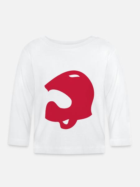 Feuerwehrhelm Fass - Baby Bio-Langarmshirt - Weiß