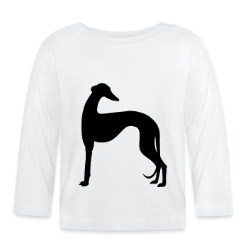 galgo shape2 - T-shirt manches longues bio Bébé - blanc - Devant