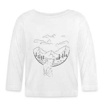 Landschaft in geometrischer Form - Baby Bio-Langarmshirt - Weiß - Vorne