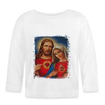 Sainte Marie Marie Vierge Marianne Vierge Marie Sainte - T-shirt manches longues bio Bébé - blanc - Devant
