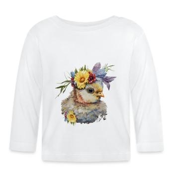 Cute chick - Organic Baby Long Sleeve T-Shirt - white - Front