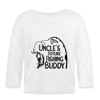 Onkels kleiner Angelpartner angeln Baby Angler - Baby Bio-Langarmshirt - Weiß - Vorne