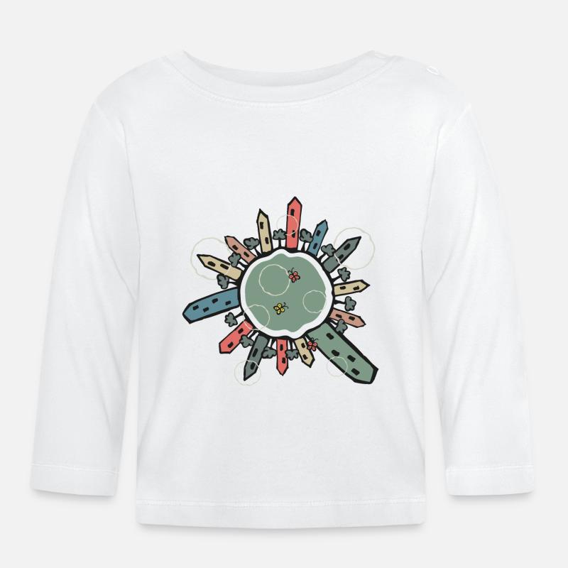 Planet Earth - Baby Bio-Langarmshirt - Weiß