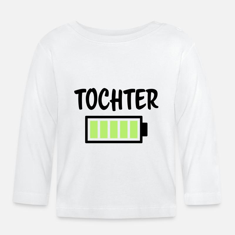 Tochter - Akku - Baby Bio-Langarmshirt - Weiß