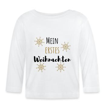 Mein erstes Weihnachten! - Baby Bio-Langarmshirt - Weiß - Vorne