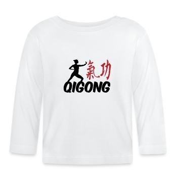 Qigong Yoga Qi Gong méditation - T-shirt manches longues bio Bébé - blanc - Devant