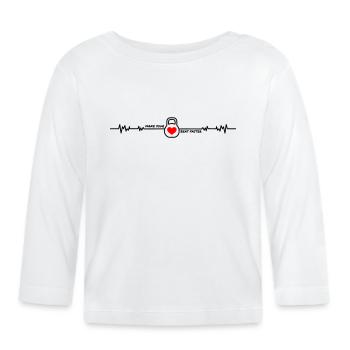 Kettlebell Herzschlag Sport Functional Training - Baby Bio-Langarmshirt - Weiß - Vorne