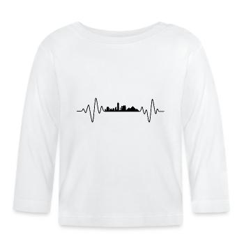 Le Caire Heartbeat Skyline Le Caire - T-shirt manches longues bio Bébé - blanc - Devant