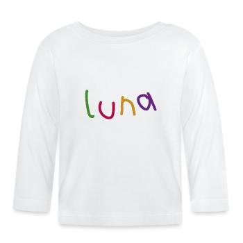 Lune - T-shirt manches longues bio Bébé - blanc - Devant