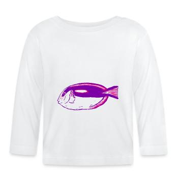 Doctorfisch pink T-Shirt - Organic Baby Long Sleeve T-Shirt - white - Front
