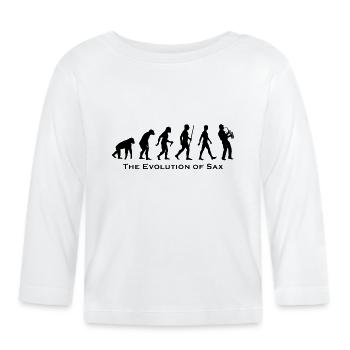 The Evolution Of Sax - Organic Baby Long Sleeve T-Shirt - white - Front