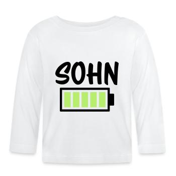 Sohn - Akku - Baby Bio-Langarmshirt - Weiß - Vorne