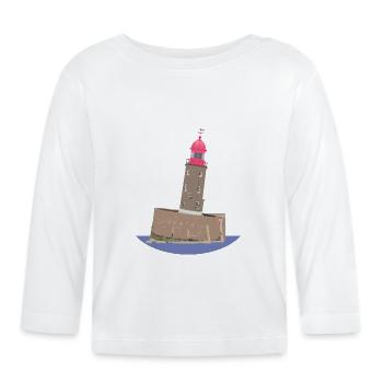 La tour penchée de Bremerhaven sans texte - T-shirt manches longues bio Bébé - blanc - Devant