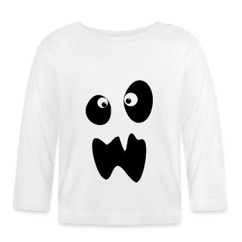 booo Fantômes Enfants - T-shirt manches longues bio Bébé - blanc - Devant