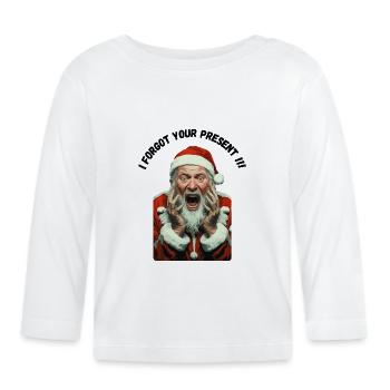 I forgot your Christmas present! Shock! - Organic Baby Long Sleeve T-Shirt - white - Front