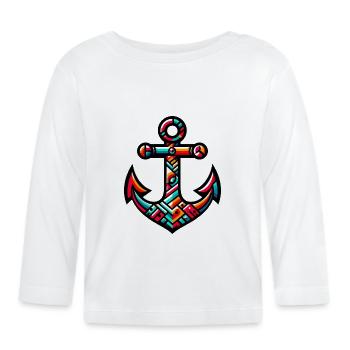 Ein Anker - Baby Bio-Langarmshirt - Weiß - Vorne