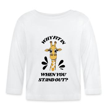 Pourquoi s’intégrer quand on se démarque ? –Girafe - T-shirt manches longues bio Bébé - blanc - Devant