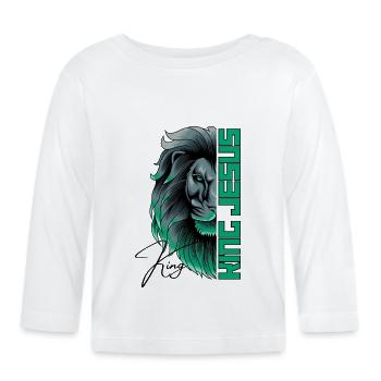 King Jesus - Lion of Judah - Christian - Organic Baby Long Sleeve T-Shirt - white - Front